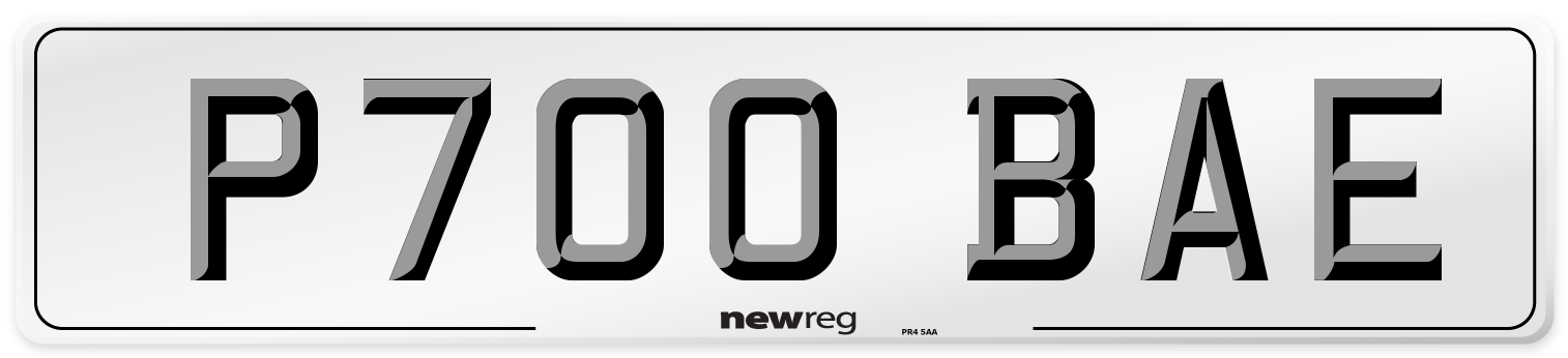 P700 BAE Number Plate from New Reg